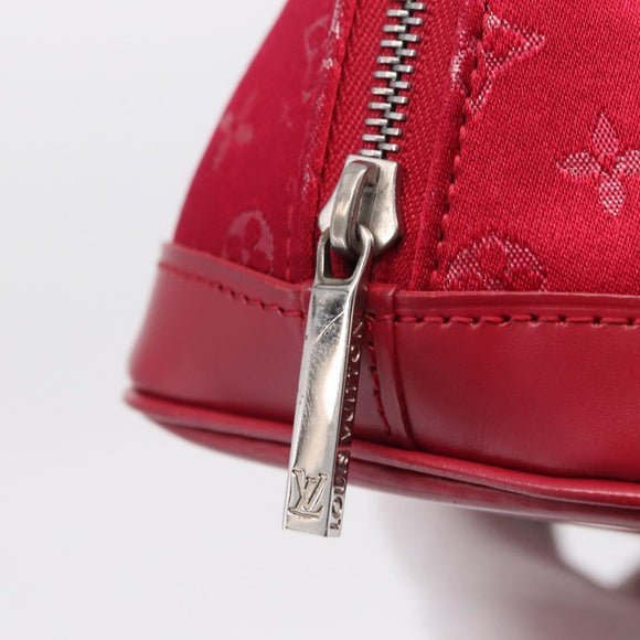 LOUIS VUITTON Monogram Satin Little Alma Hand Bag Red M92350 LV Auth ka6609