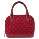 LOUIS VUITTON Monogram Satin Little Alma Hand Bag Red M92350 LV Auth ka6609-13