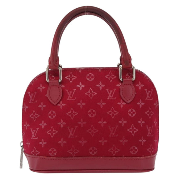 LOUIS VUITTON Monogram Satin Little Alma Hand Bag Red M92350 LV Auth ka6609