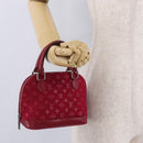 LOUIS VUITTON Monogram Satin Little Alma Hand Bag Red M92350 LV Auth ka6609-22