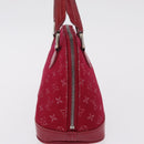LOUIS VUITTON Monogram Satin Little Alma Hand Bag Red M92350 LV Auth ka6609-3