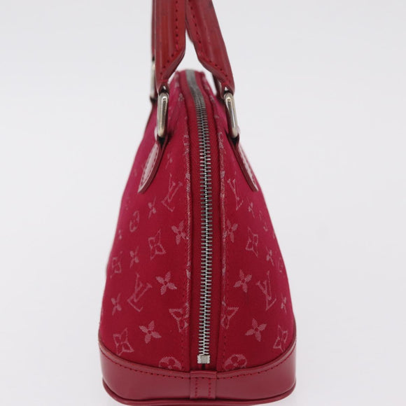 LOUIS VUITTON Monogram Satin Little Alma Hand Bag Red M92350 LV Auth ka6609