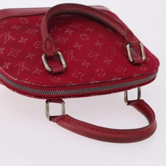 LOUIS VUITTON Monogram Satin Little Alma Hand Bag Red M92350 LV Auth ka6609