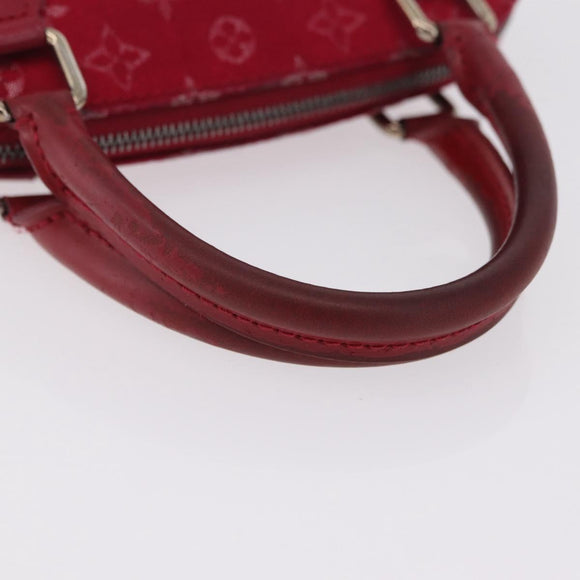 LOUIS VUITTON Monogram Satin Little Alma Hand Bag Red M92350 LV Auth ka6609