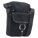Salvatore Ferragamo Gancini Shoulder Bag Canvas Black Silver Auth ka6611-1