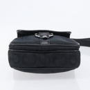 Salvatore Ferragamo Gancini Shoulder Bag Canvas Black Silver Auth ka6611-10