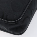 Salvatore Ferragamo Gancini Shoulder Bag Canvas Black Silver Auth ka6611-13
