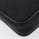 Salvatore Ferragamo Gancini Shoulder Bag Canvas Black Silver Auth ka6611-14
