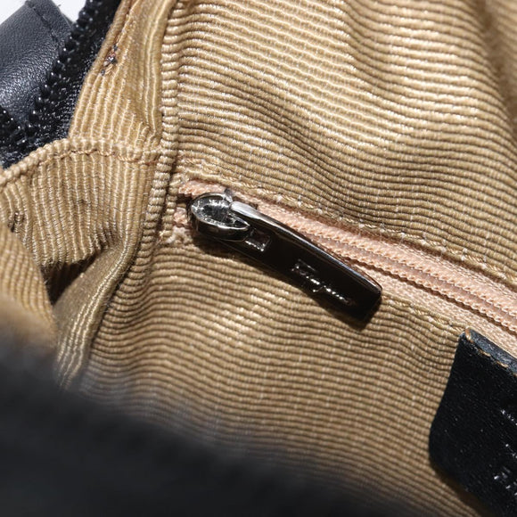 Salvatore Ferragamo Gancini Shoulder Bag Canvas Black Silver Auth ka6611
