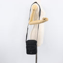 Salvatore Ferragamo Gancini Shoulder Bag Canvas Black Silver Auth ka6611-24