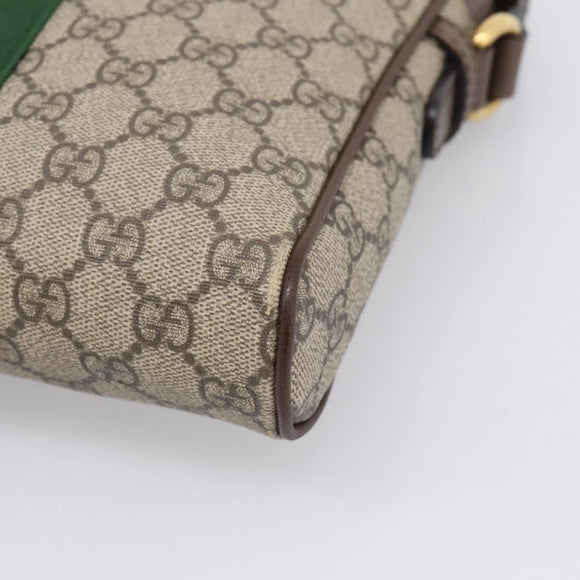 GUCCI GG Supreme Web Sherry Line Shoulder Bag PVC Beige Gold 547926 Auth ka6613V
