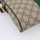 GUCCI GG Supreme Web Sherry Line Shoulder Bag PVC Beige Gold 547926 Auth ka6613V-11
