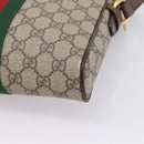 GUCCI GG Supreme Web Sherry Line Shoulder Bag PVC Beige Gold 547926 Auth ka6613V-12