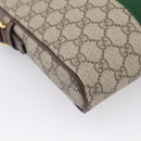 GUCCI GG Supreme Web Sherry Line Shoulder Bag PVC Beige Gold 547926 Auth ka6613V-13