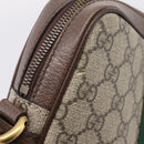 GUCCI GG Supreme Web Sherry Line Shoulder Bag PVC Beige Gold 547926 Auth ka6613V-16