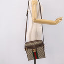 GUCCI GG Supreme Web Sherry Line Shoulder Bag PVC Beige Gold 547926 Auth ka6613V-26