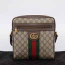 GUCCI GG Supreme Web Sherry Line Shoulder Bag PVC Beige Gold 547926 Auth ka6613V-27