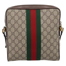 GUCCI GG Supreme Web Sherry Line Shoulder Bag PVC Beige Gold 547926 Auth ka6613V-3