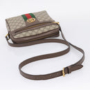GUCCI GG Supreme Web Sherry Line Shoulder Bag PVC Beige Gold 547926 Auth ka6613V-7
