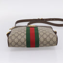 GUCCI GG Supreme Web Sherry Line Shoulder Bag PVC Beige Gold 547926 Auth ka6613V-9