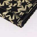Saint Laurent Wallet On Chain Shoulder Bag Satin Black Gold Auth ka6614V-16