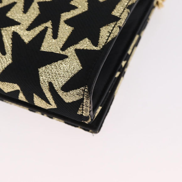 Saint Laurent Wallet On Chain Shoulder Bag Satin Black Gold Auth ka6614V