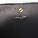 Saint Laurent Wallet On Chain Shoulder Bag Satin Black Gold Auth ka6614V-19