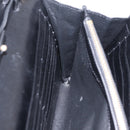 Saint Laurent Wallet On Chain Shoulder Bag Satin Black Gold Auth ka6614V-23