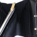 Saint Laurent Wallet On Chain Shoulder Bag Satin Black Gold Auth ka6614V-24
