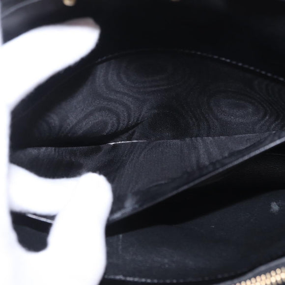 Saint Laurent Wallet On Chain Shoulder Bag Satin Black Gold Auth ka6614V