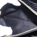 Saint Laurent Wallet On Chain Shoulder Bag Satin Black Gold Auth ka6614V-11