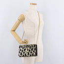 Saint Laurent Wallet On Chain Shoulder Bag Satin Black Gold Auth ka6614V-30
