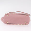 Valentino Rock Studs Hand Bag Leather 2way Pink Gold Auth ka6616A-5