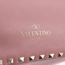 Valentino Rock Studs Hand Bag Leather 2way Pink Gold Auth ka6616A-19