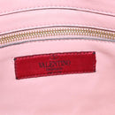 Valentino Rock Studs Hand Bag Leather 2way Pink Gold Auth ka6616A-21