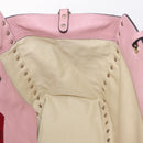 Valentino Rock Studs Hand Bag Leather 2way Pink Gold Auth ka6616A-22