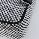 PRADA Crystal Hand Bag Silk Silver Auth ka6617M-10