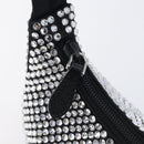 PRADA Crystal Hand Bag Silk Silver Auth ka6617M-17