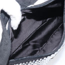 PRADA Crystal Hand Bag Silk Silver Auth ka6617M-19