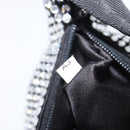 PRADA Crystal Hand Bag Silk Silver Auth ka6617M-23