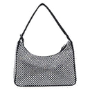 PRADA Crystal Hand Bag Silk Silver Auth ka6617M-3