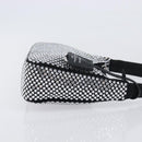 PRADA Crystal Hand Bag Silk Silver Auth ka6617M-4