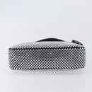 PRADA Crystal Hand Bag Silk Silver Auth ka6617M-9