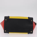 CELINE Luggage Mini Shopper Hand Bag Leather Black Gold Auth ka6618V-7