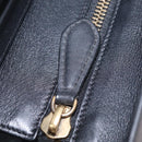 CELINE Luggage Mini Shopper Hand Bag Leather Black Gold Auth ka6618V-24