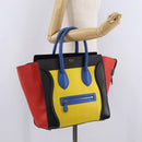 CELINE Luggage Mini Shopper Hand Bag Leather Black Gold Auth ka6618V-32