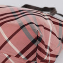 BURBERRY Nova Check Blue Label Tote Bag Canvas Red Silver Auth ka6619-10