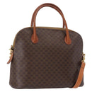 CELINE Macadam Canvas Hand Bag PVC Leather 2way Brown Gold Auth ka662-1