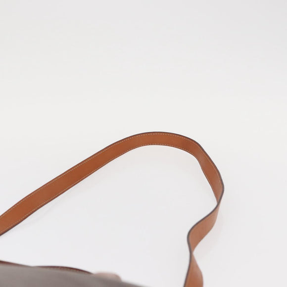 CELINE Macadam Canvas Hand Bag PVC Leather 2way Brown Gold Auth ka662