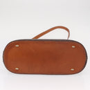 CELINE Macadam Canvas Hand Bag PVC Leather 2way Brown Gold Auth ka662-5